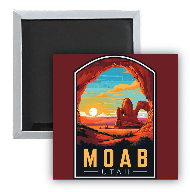 Moab Utah C Souvenir 2.5 x 2.5-Inch Durable & Vibrant Decor Fridge Magnet