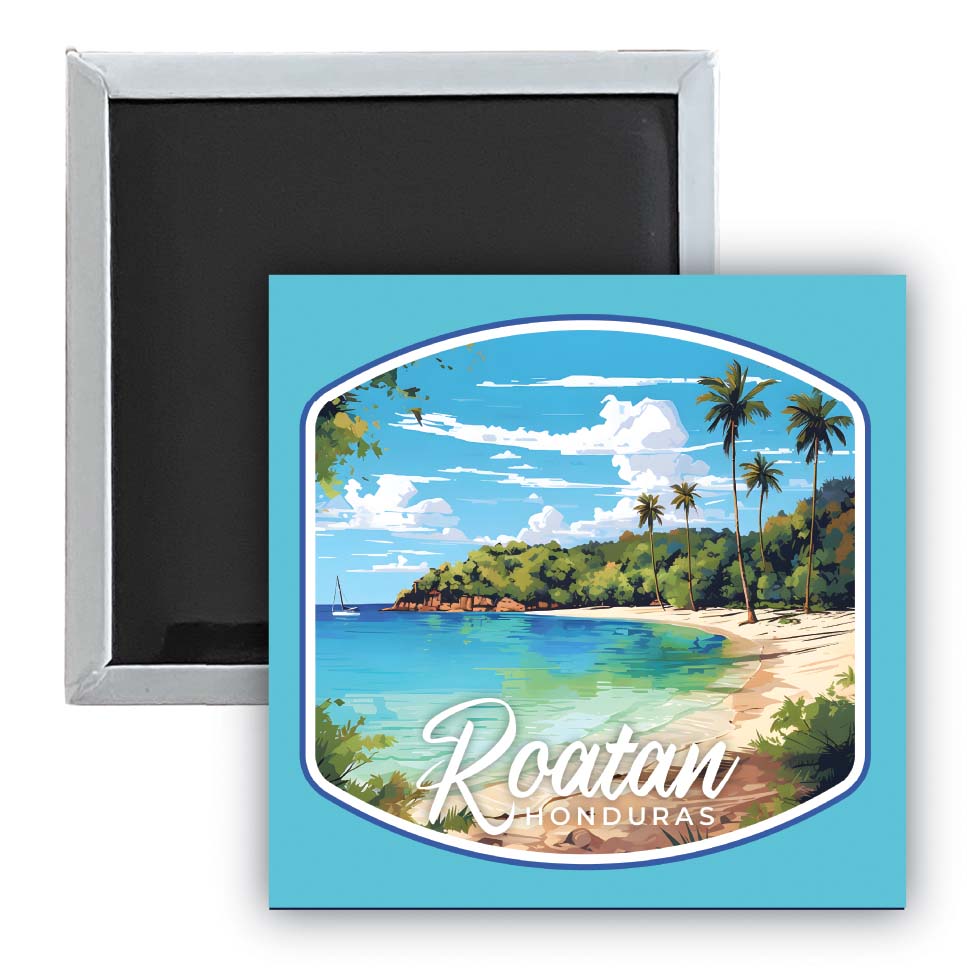 Roatan Honduras C Souvenir 2.5 x 2.5-Inch Durable & Vibrant Decor Fridge Magnet