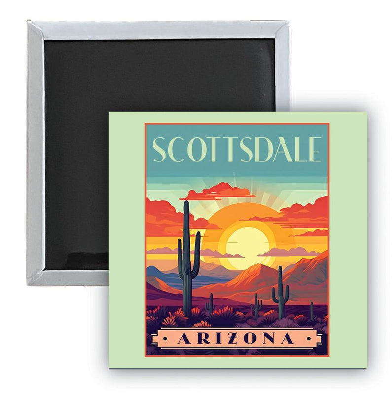 Scottsdale Arizona C Souvenir 2.5 x 2.5-Inch Durable & Vibrant Decor Fridge Magnet
