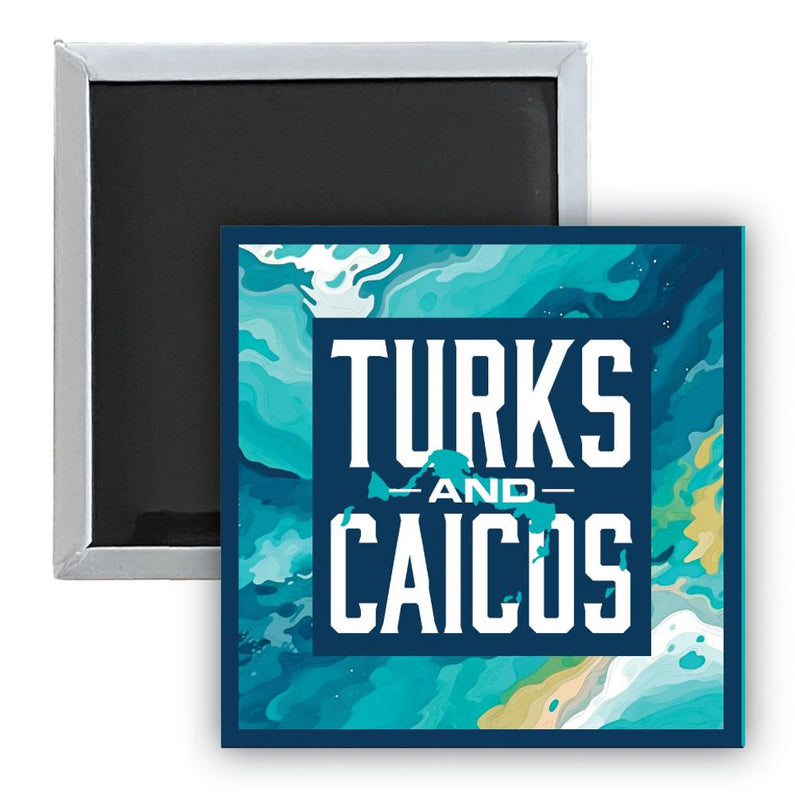 Turks And Caicos B Souvenir 2.5 x 2.5-Inch Durable & Vibrant Decor Fridge Magnet