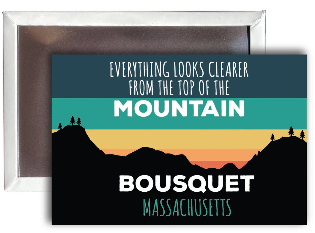 Bousquet Massachusetts 2 x 3 - Inch Ski Top of the Mountain Fridge Magnet