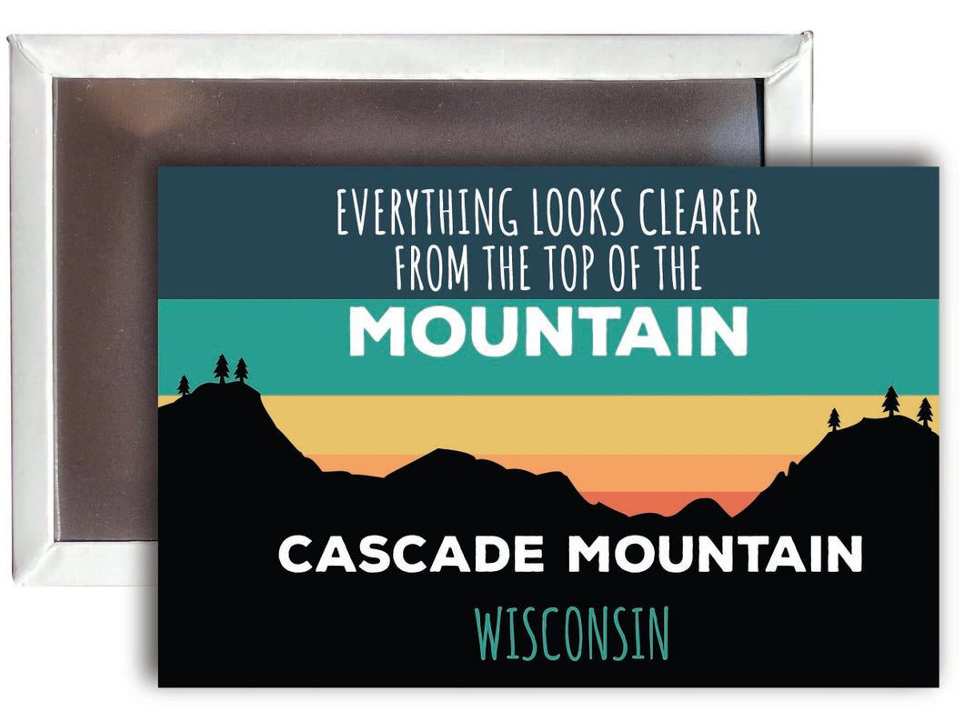 Cascade Mountain Wisconsin 2 x 3 - Inch Ski Top of the Mountain Fridge Magnet