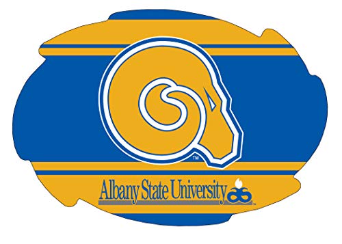 Albany State University Stripe Design Swirl Shape 5x6-Inch NCAA High-Definition Magnet - Versatile Metallic Surface Adornment