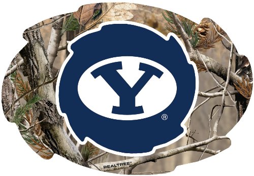 Brigham Young Cougars Camo Design Swirl Shape 5x6-Inch NCAA High-Definition Magnet - Versatile Metallic Surface Adornment