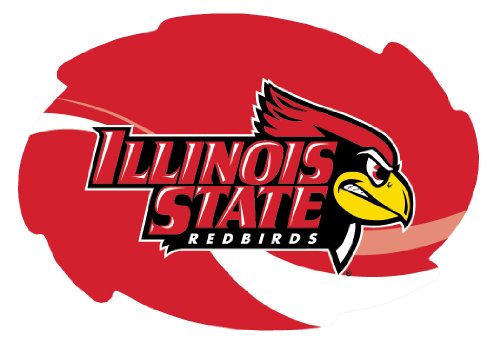 Illinois State Redbirds Stripe Design Swirl Shape 5x6-Inch NCAA High-Definition Magnet - Versatile Metallic Surface Adornment