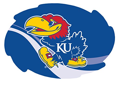 Kansas Jayhawks Stripe Design Swirl Shape 5x6-Inch NCAA High-Definition Magnet - Versatile Metallic Surface Adornment