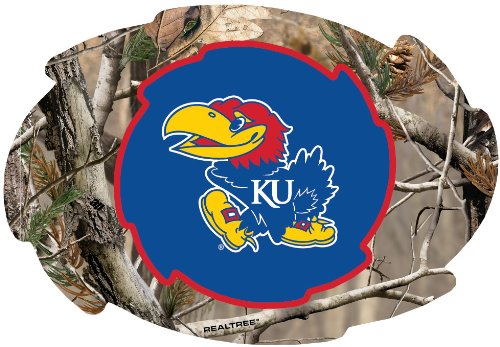 Kansas Jayhawks Camo Design Swirl Shape 5x6-Inch NCAA High-Definition Magnet - Versatile Metallic Surface Adornment