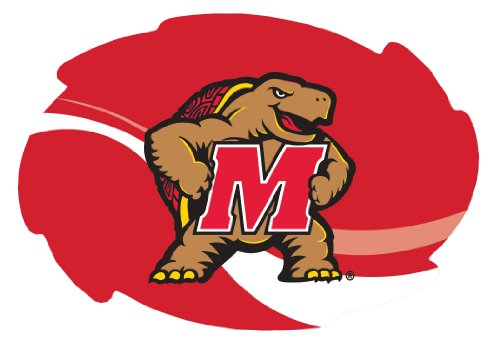 Maryland Terrapins Stripe Design Swirl Shape 5x6-Inch NCAA High-Definition Magnet - Versatile Metallic Surface Adornment