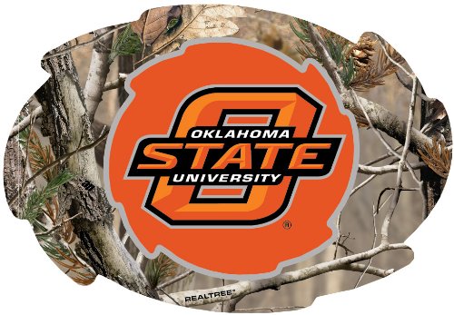 Oklahoma State Cowboys Camo Design Swirl Shape 5x6-Inch NCAA High-Definition Magnet - Versatile Metallic Surface Adornment