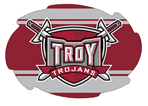 Troy University Stripe Design Swirl Shape 5x6-Inch NCAA High-Definition Magnet - Versatile Metallic Surface Adornment