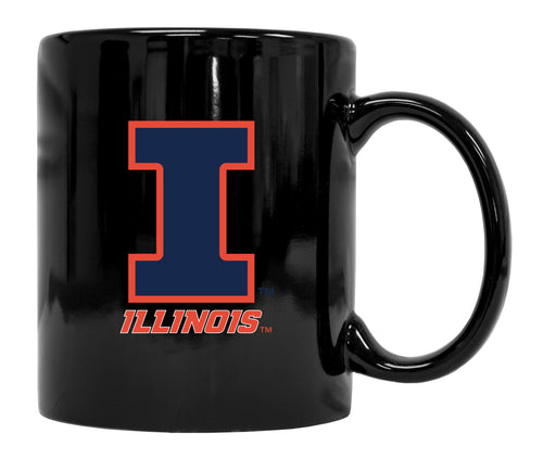 Illinois Fighting Illini Black Ceramic Coffee NCAA Fan Mug 2-Pack (Black)