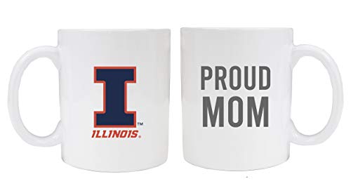 Illinois Fighting Illini Proud Mom Ceramic Coffee Mug - White