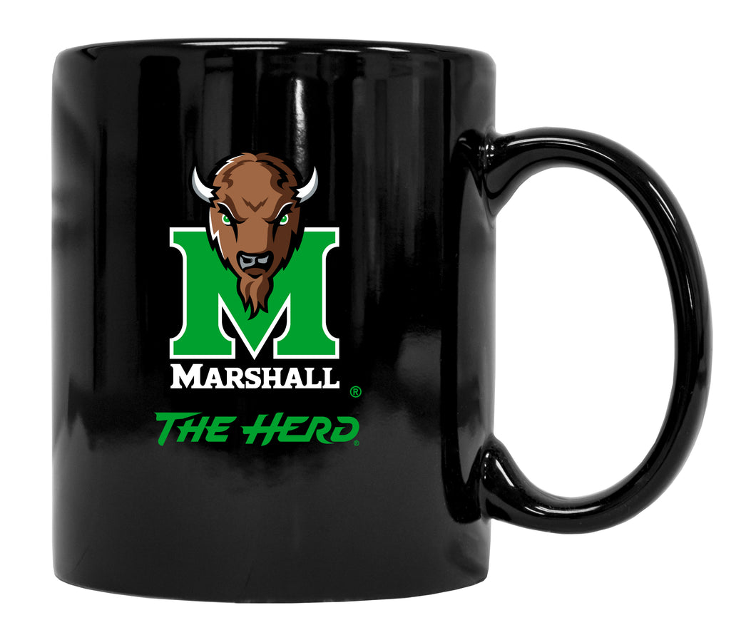 Marshall Thundering Herd Black Ceramic Coffee Mug 2-Pack (Black).