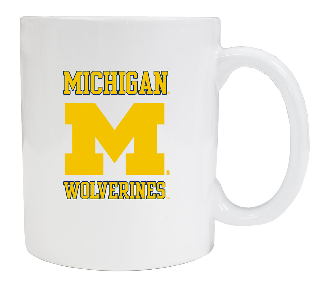 Michigan Wolverines White Ceramic Mug (White).