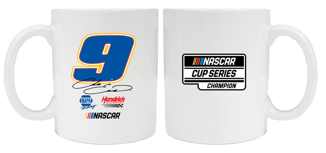 Chase Elliott #9 NASCAR 2020 Champion Ceramic White Mug New for 2020 2-Pack (White).