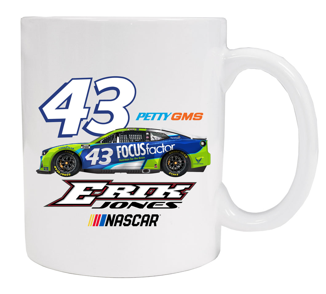 Nascar #43 Erik Jones Ceramic Mug Car New for 2022 (White).
