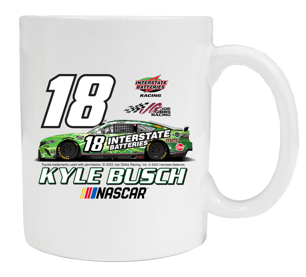 Nascar #18 Kyle Busch Ceramic Mug Car New for 2022 (White).