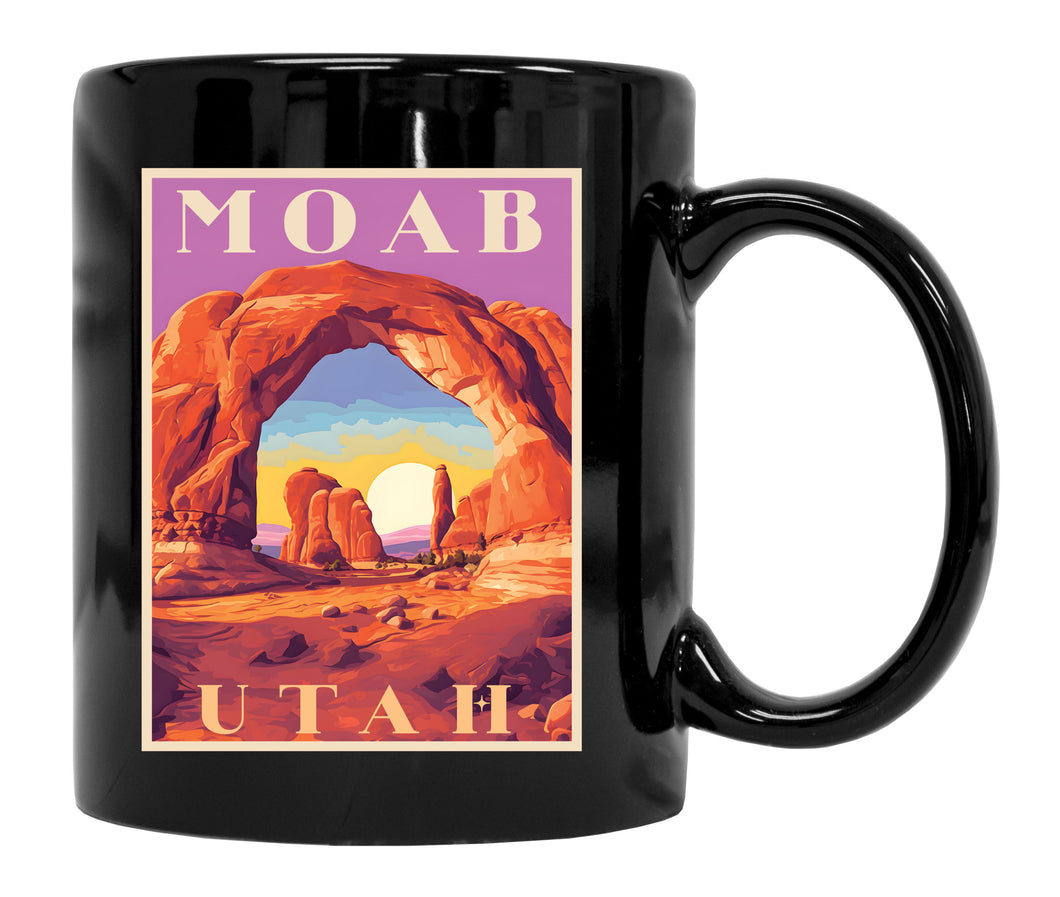 Moab Utah Souvenir  12 oz Ceramic Coffee Mug Black
