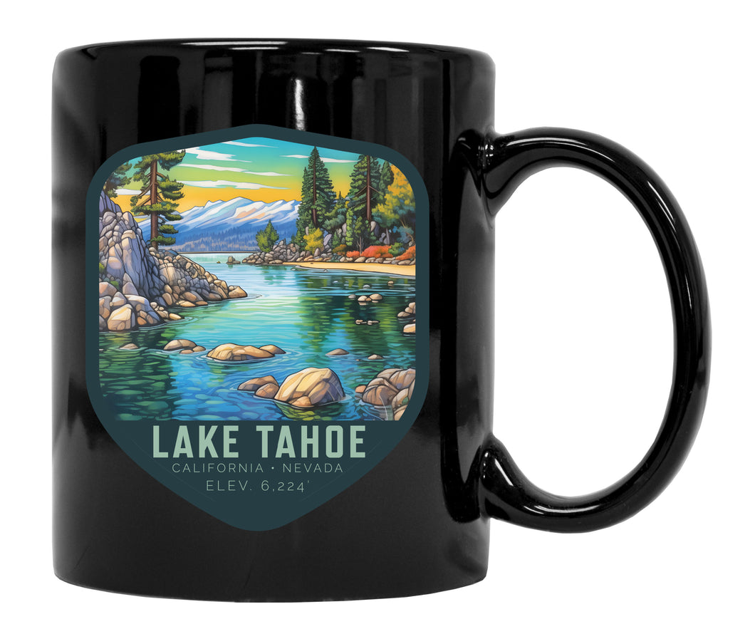 Lake Tahoe California Souvenir  12 oz Ceramic Coffee Mug Black