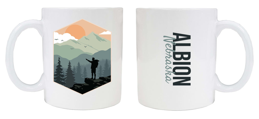 Albion Nebraska Souvenir Hike Outdoors Design 8 oz Coffee Mug 2-Pack