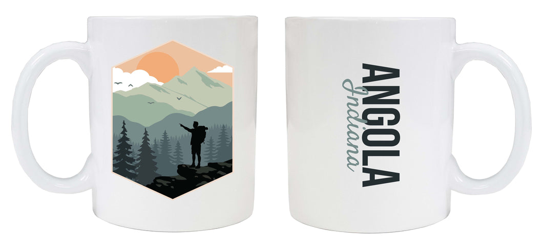 Angola Indiana Souvenir Hike Outdoors Design 8 oz Coffee Mug 2-Pack