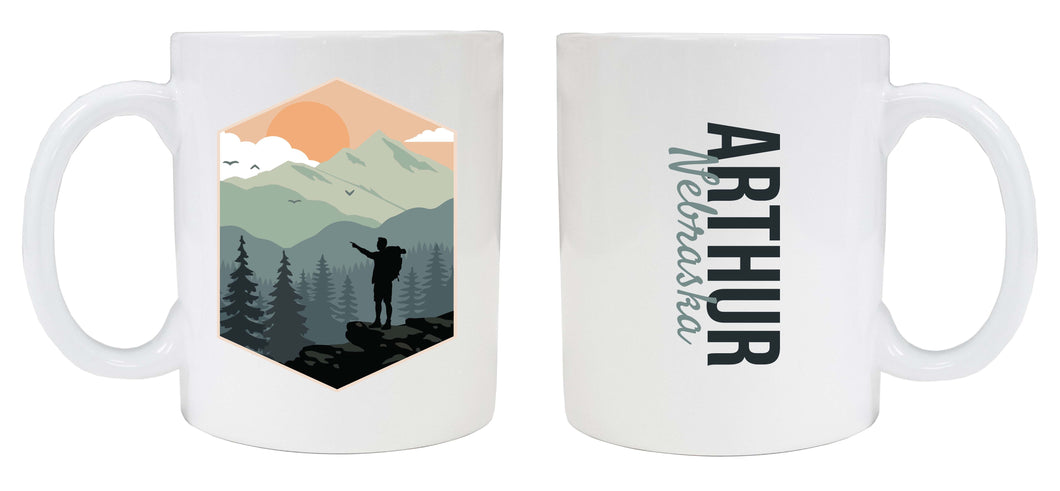 Arthur Nebraska Souvenir Hike Outdoors Design 8oz Coffee Mug 2-Pack
