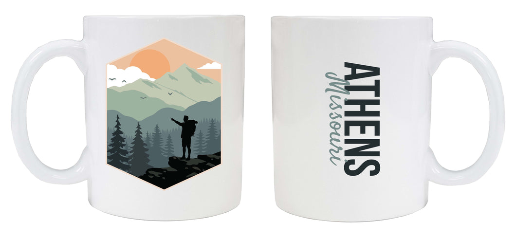 Athens Missouri Souvenir Hike Outdoors Design 8 oz Coffee Mug 2-Pack