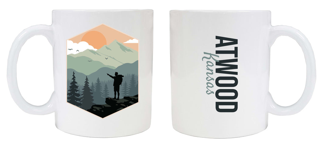 Atwood Kansas Souvenir Hike Outdoors Design 8 oz Coffee Mug 2-Pack