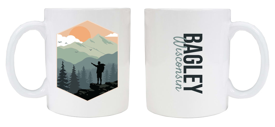 Bagley Wisconsin Souvenir Hike Outdoors Design 8 oz Coffee Mug 2-Pack