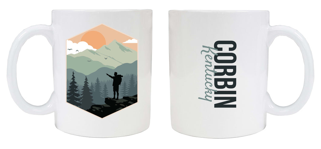 Corbin Kentucky Souvenir Hike Outdoors Design 8 oz Coffee Mug 2-Pack