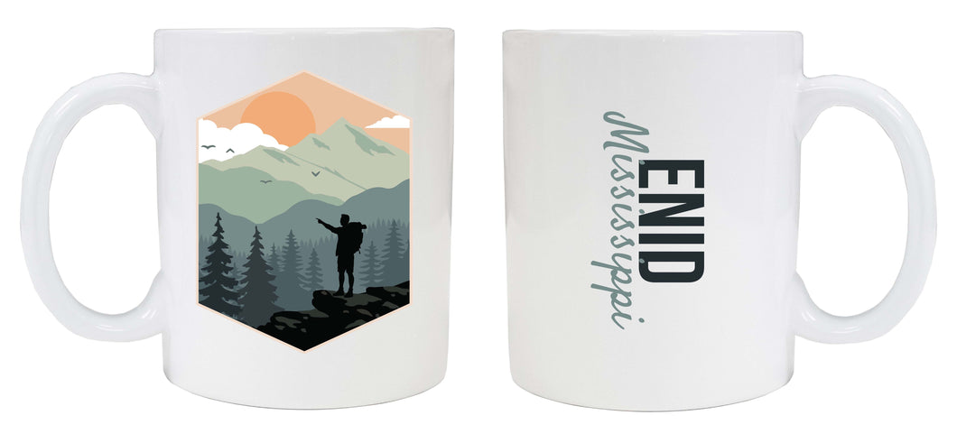 Enid Mississippi Souvenir Hike Outdoors Design 8 oz Coffee Mug 2-Pack