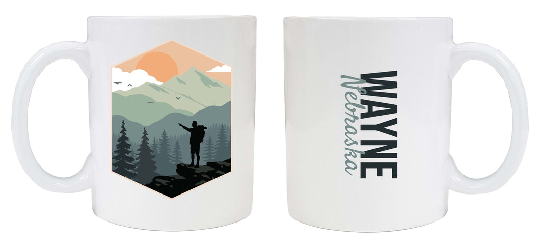 Wayne Nebraska Souvenir Hike Outdoors Design 8 oz Coffee Mug 2-Pack