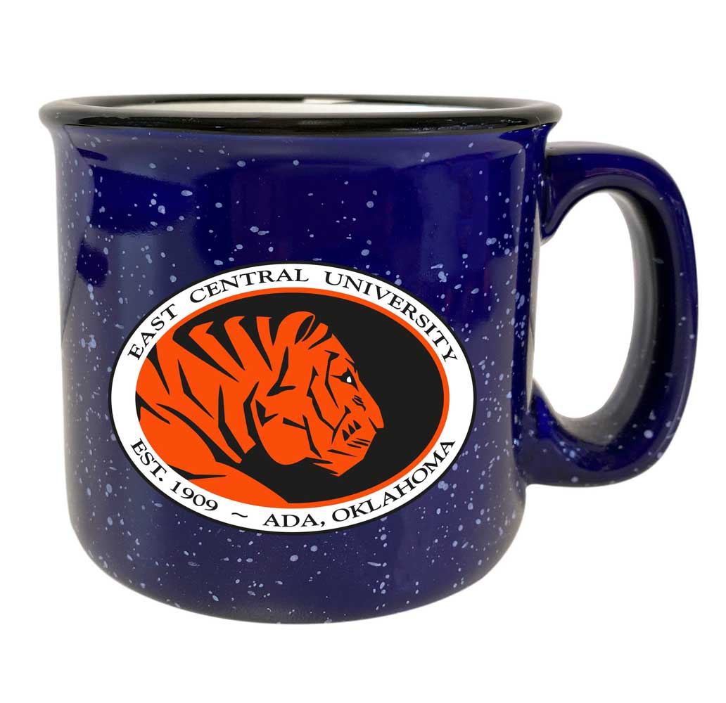 East Central University Tigers Speckled Ceramic Camper Coffee Mug - Choose Your Color