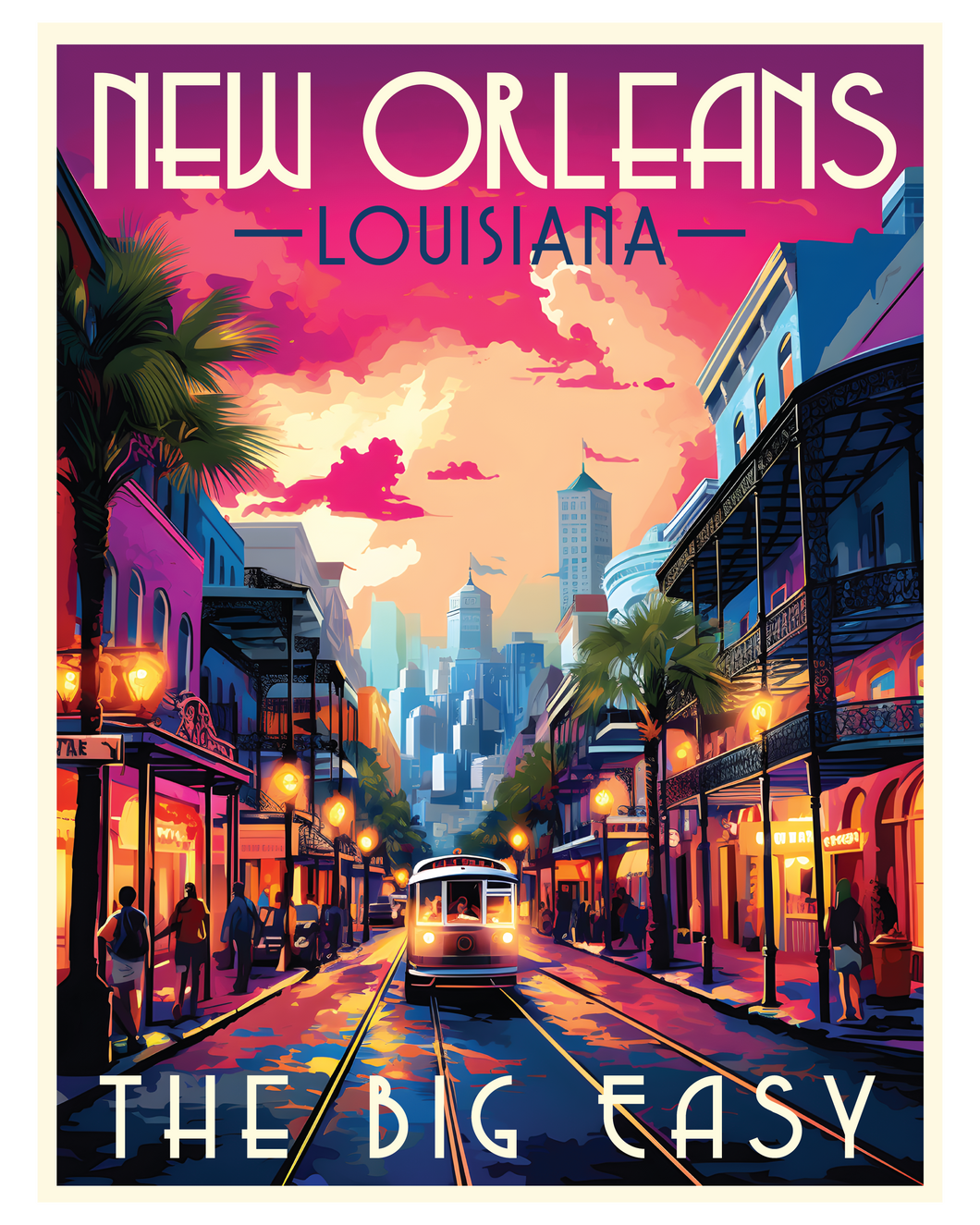 Exclusive New Orleans Louisiana Collectible - Vintage Travel Poster Art