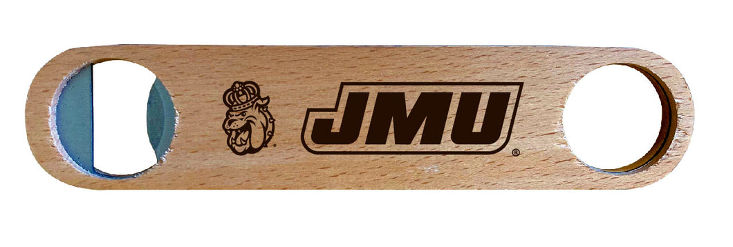 James Madison Dukes NCAA Elegant Laser-Etched Wooden Bottle Opener - Collegiate Bar Accessory