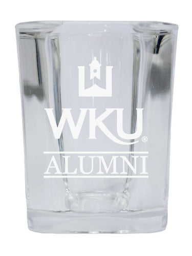 NCAA Western Kentucky Hilltoppers Alumni 2oz Laser Etched Square Shot Glass 