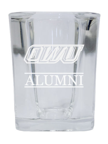 NCAA Ohio Wesleyan University Alumni 2oz Laser Etched Square Shot Glass 