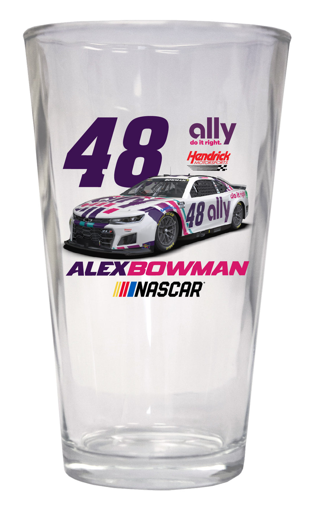 #48 Alex Bowman  Pint Glass