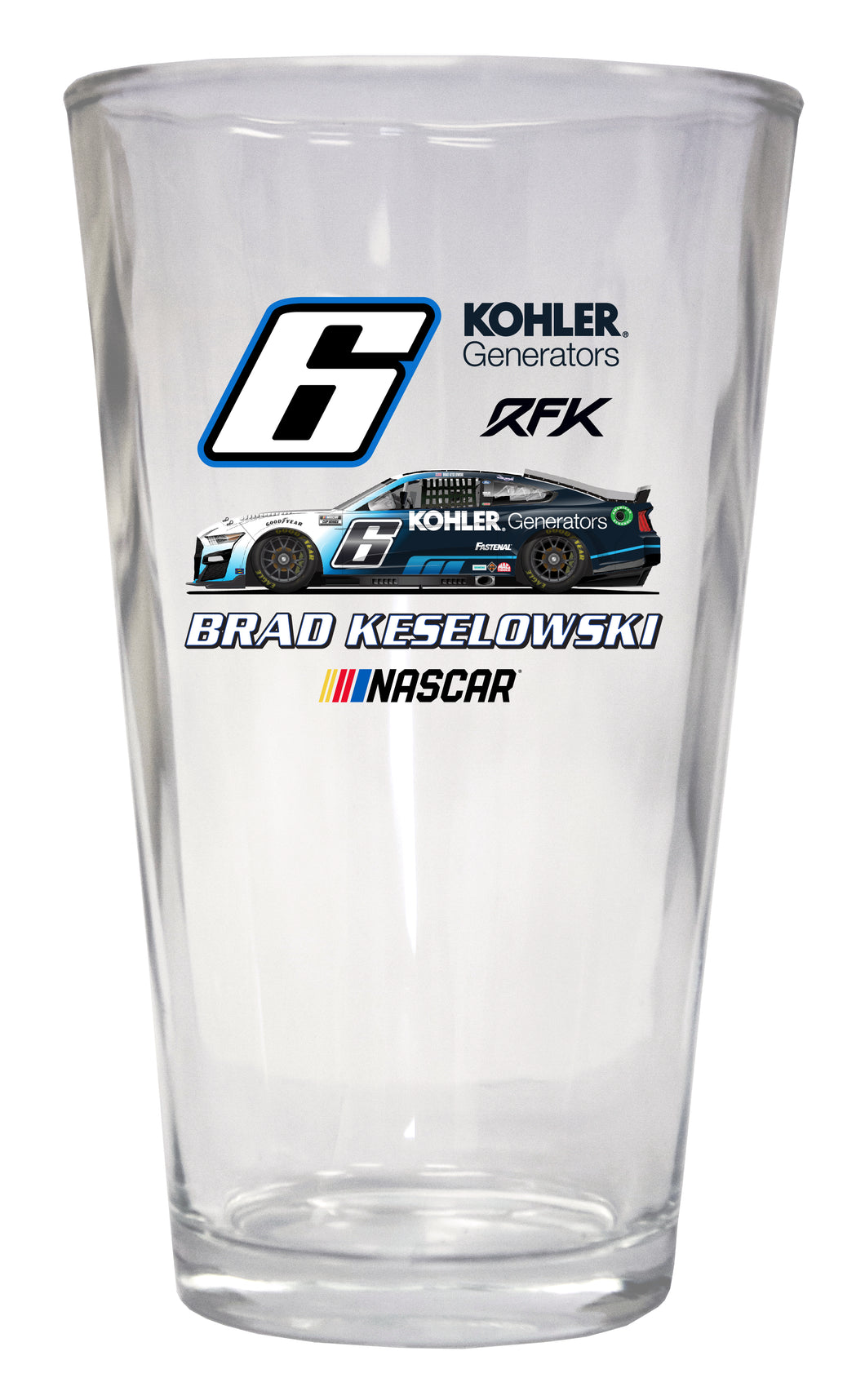 #6 Brad Keselowski  Pint Glass