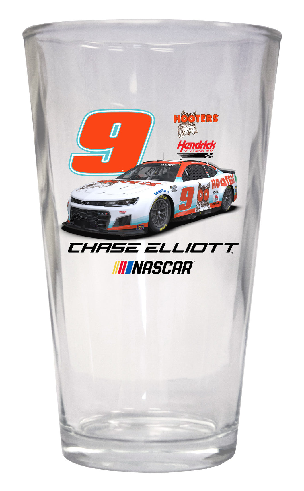 #9 Chase Elliott - Hooters -  16oz Pint Glass Car Design