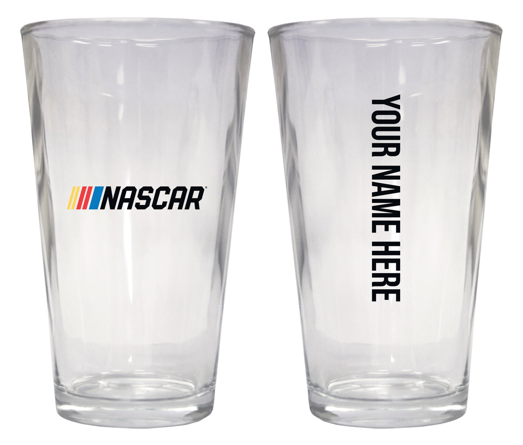 Personalized Customizable  Nascar Pint Glass Custom Name