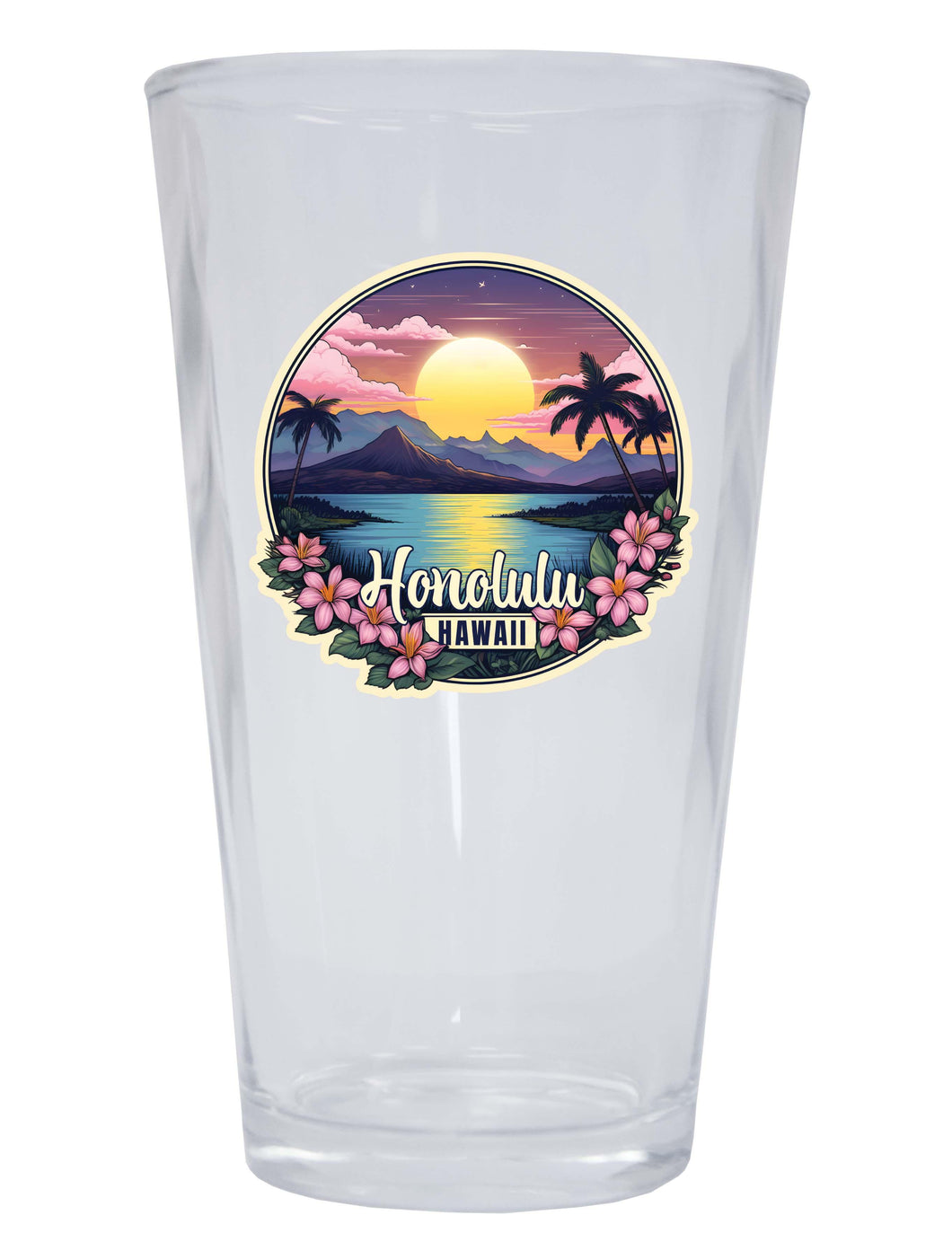 Honolulu Hawaii B Souvenir 16 oz Pint Glass