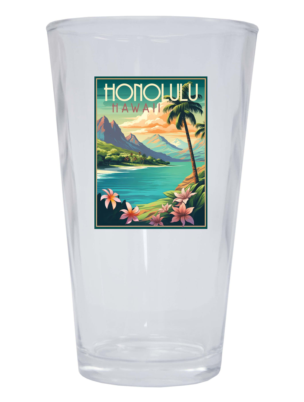 Honolulu Hawaii C Souvenir 16 oz Pint Glass