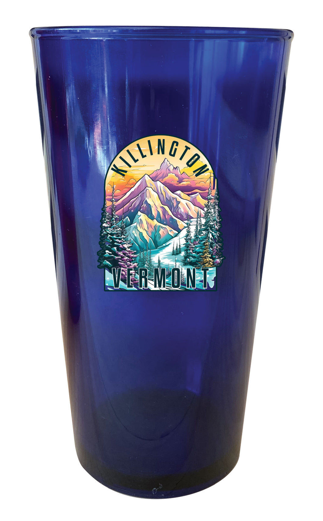 Killington Vermont Souvenir Plastic 16 oz pint Blue