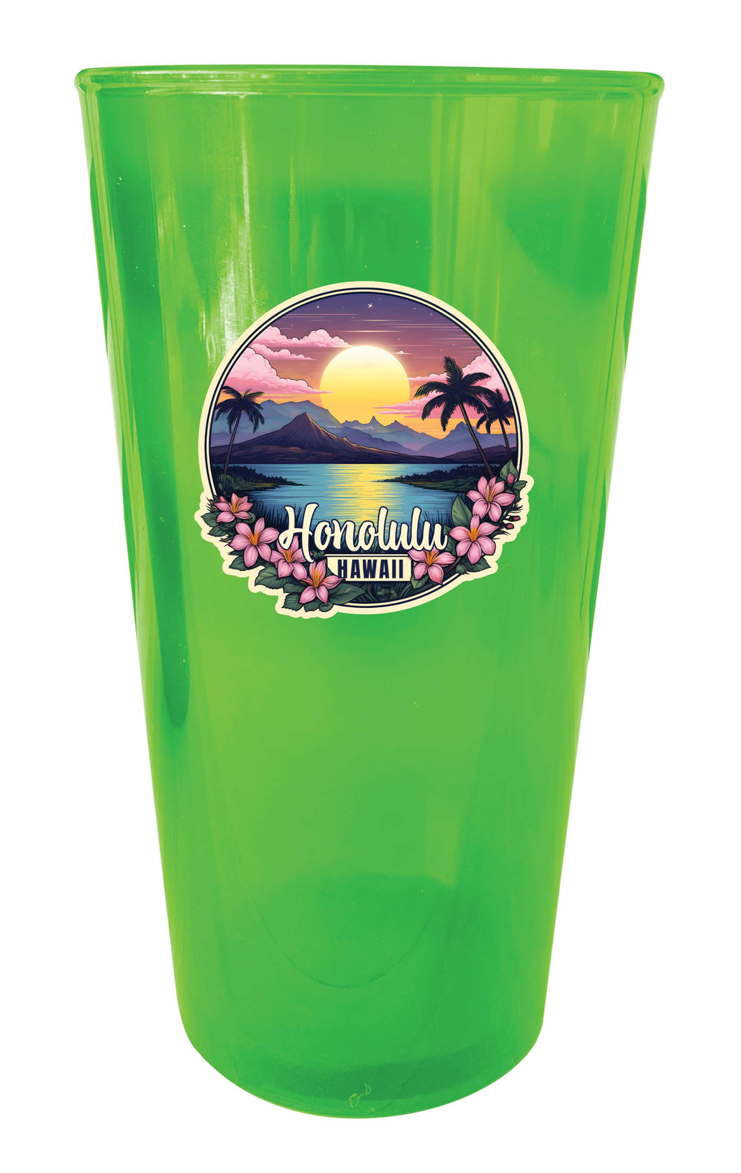 Honolulu Hawaii B Souvenir Plastic 16 oz pint