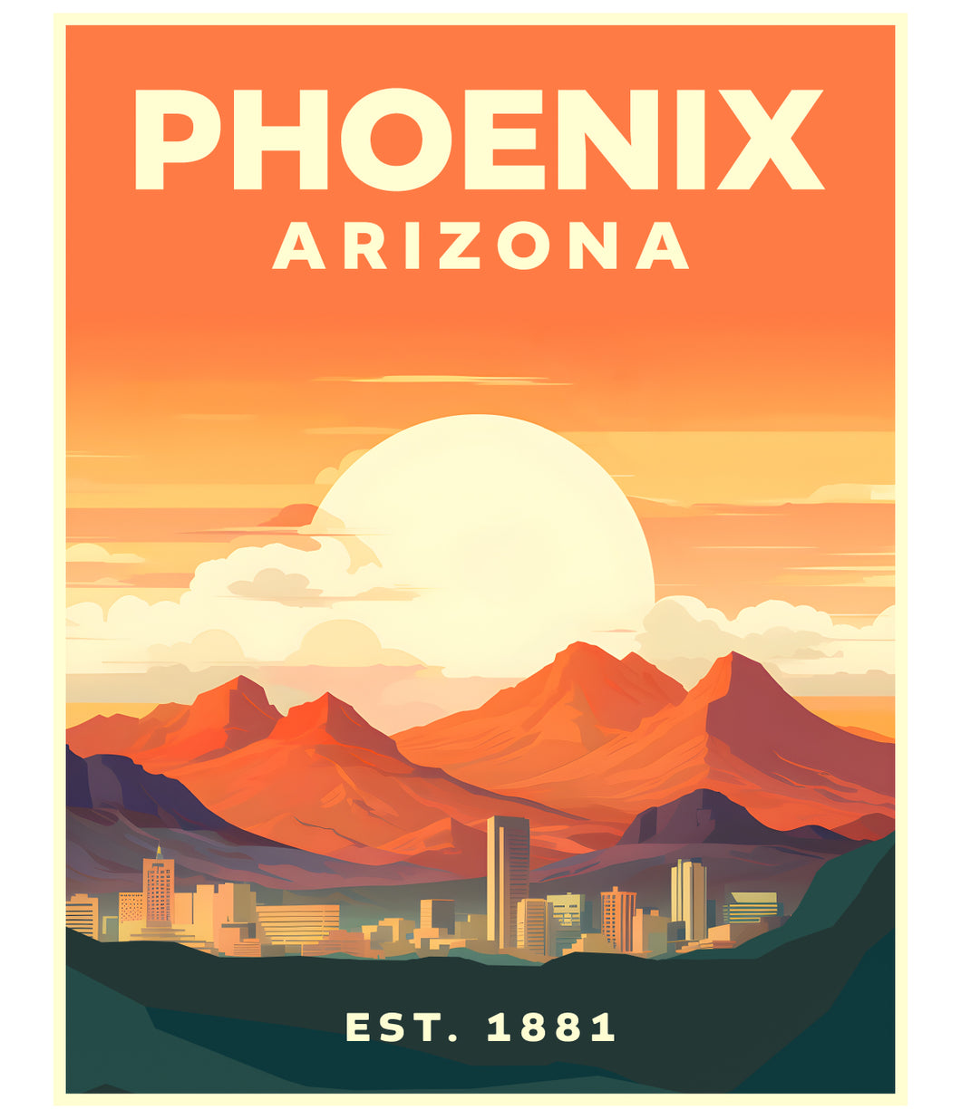 Exclusive Phoenix Arizona Collectible - Vintage Travel Poster Art