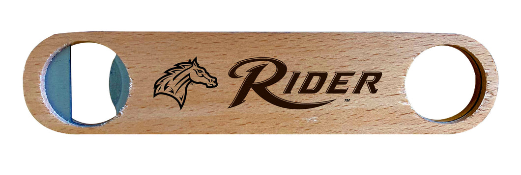 Rider University Broncs NCAA Elegant Laser-Etched Wooden Bottle Opener - Collegiate Bar Accessory