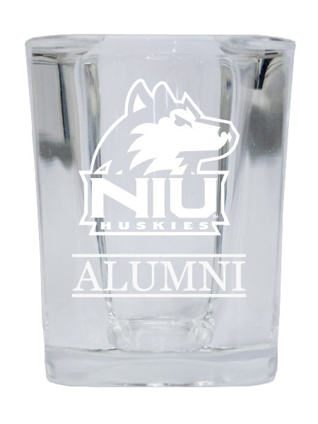 NCAA Northern Illinois Huskies Alumni 2oz Laser Etched Square Shot Glass 