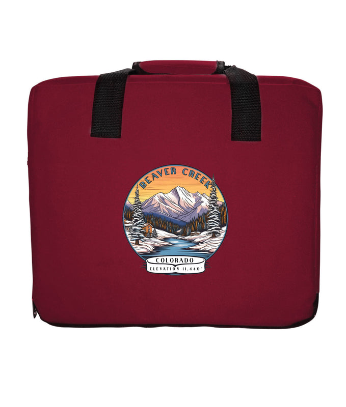 Beaver Creek Colorado Design A Souvenir Destination Seat Cushion Maroon