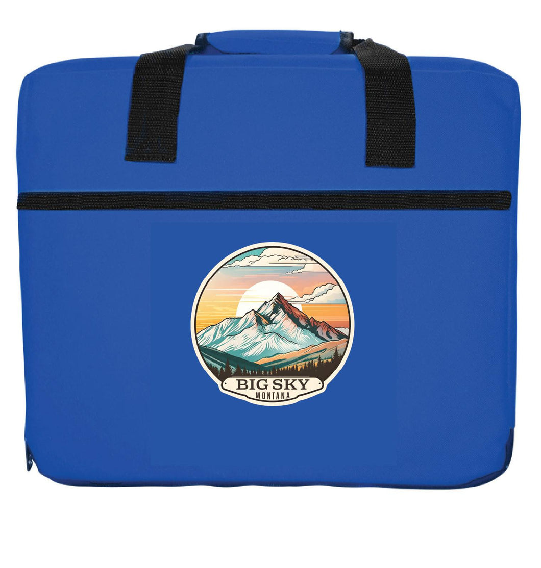 Big Sky Montana mountain Sunset Design Souvenir Destination Seat Cushion